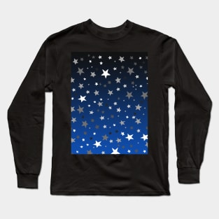 Stars In A Sea of Black to Dark Blue Gradation Long Sleeve T-Shirt